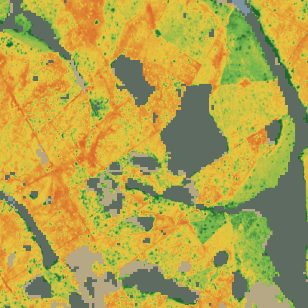 Mapa de vigor do capim mascarado apenas na área de pasto